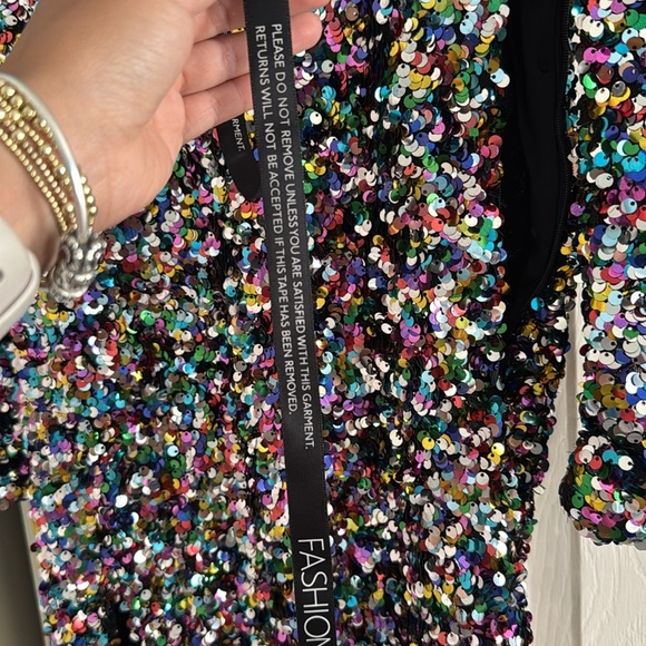 fashion nova Live In The Spotlight Sequin Mini Dress - Multi color - Picture 3 of 4